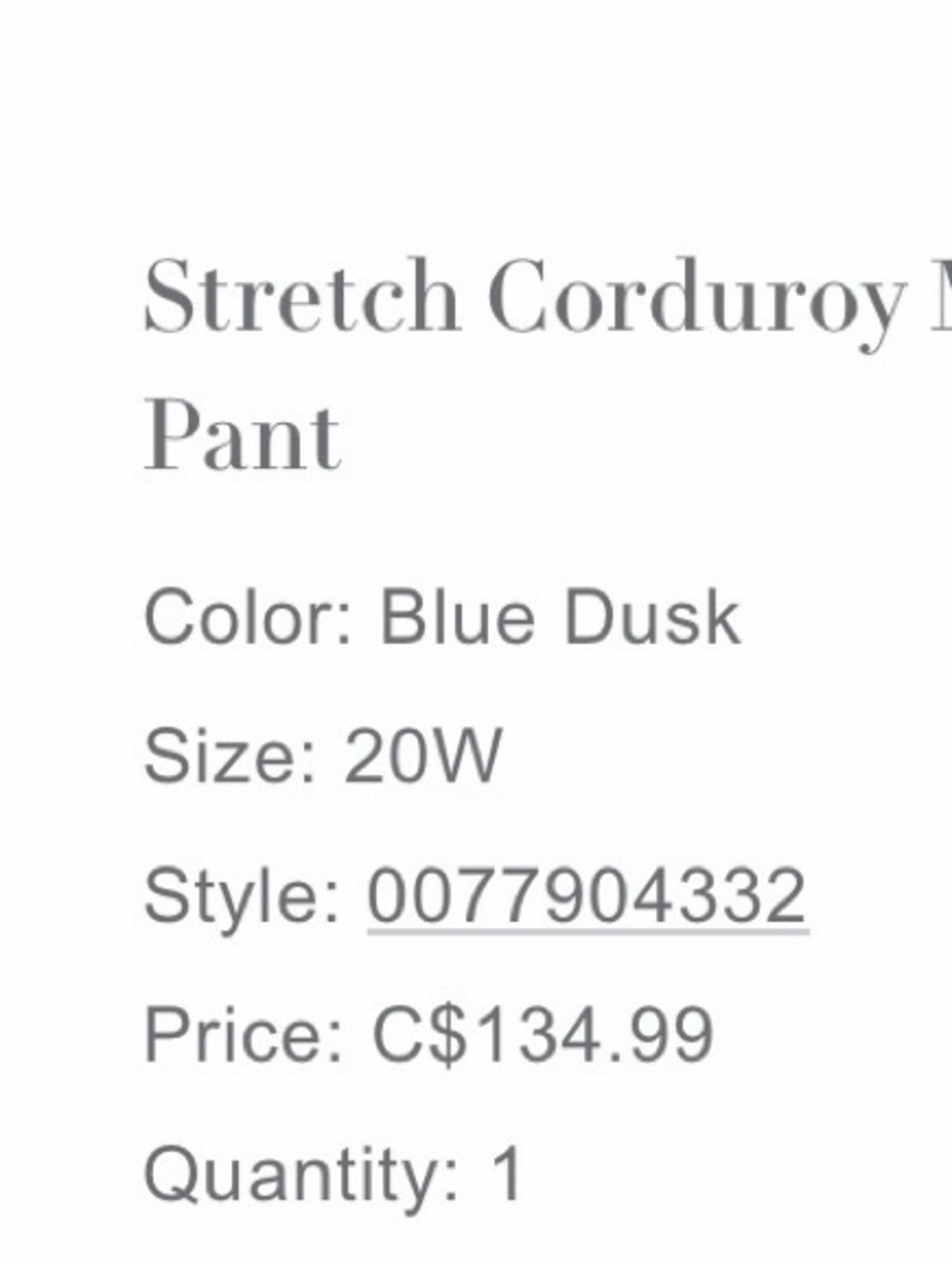 Ralph Lauren Lauren Plus Corduroy Pants - New! - Picture 5 of 5